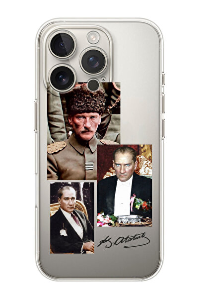 shoptocase Iphone 15 Pro Uyumlu ATATÜRK Desenli Telefon Kılıfı