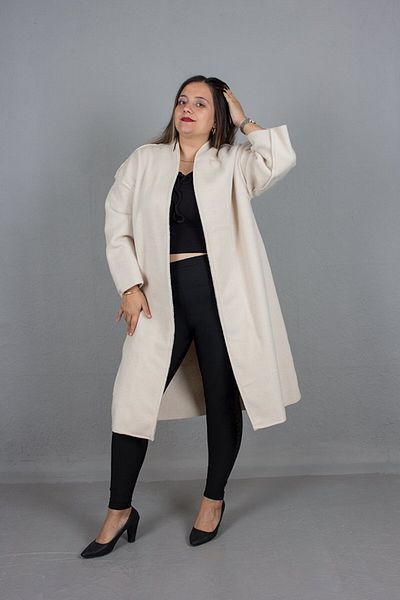 Truva XXL Large Size Women's Clothing Oversize Cashmere Coat