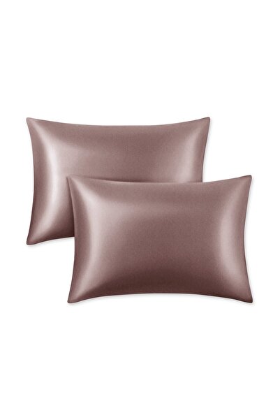 Evim Fata de Perna 2 Piese Satin Bumbac Organic Prune 50x70 Cm