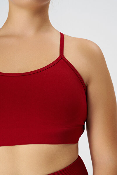 qlu Κόκκινο χωρίς ραφή ρυθμιζόμενο γυναικείο αθλητικό σουτιέν με κορδόνια - Ελκυστική συλλογή