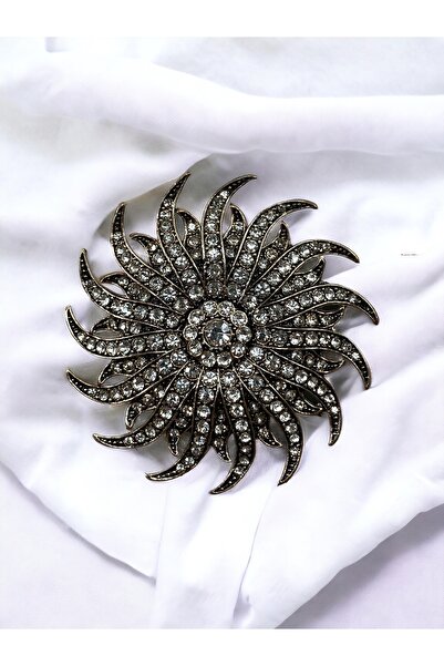 FAYRA ACCESSORIES Kristal Taşlı Çarkıfelek Sultan Broş