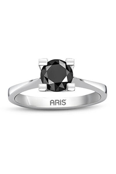 Ariş Siyah Pırlanta Tektaş Yüzük