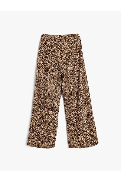 Koton Leopard Print Trousers - Elastic Waist