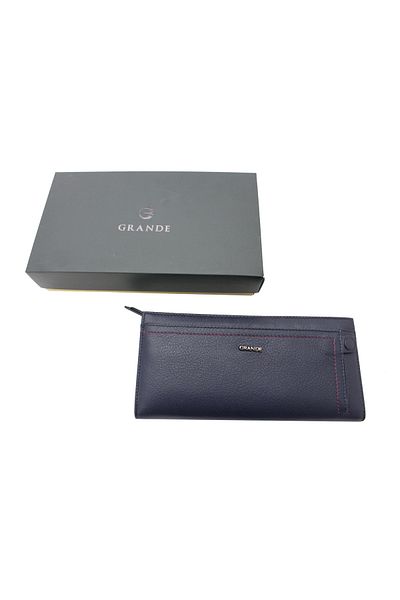 Grande Gd 2713-l Dark Blue Genuine Leather Wallet - Card Holder Design