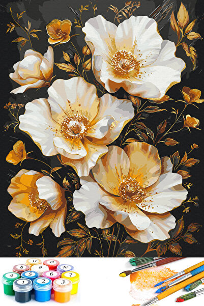 abbara Sayılarla Boyama Hobi Seti Çerçeveli Numaralı Tuval Fırça Boya Dahil Kasnaklı 40x50 Cm ŞAKAYIK