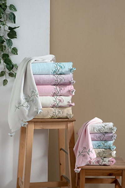 Turkar-Arliva SAKURA KADIFE NAKISLI ÇEYIZ HAVLUSU LILA 30X50