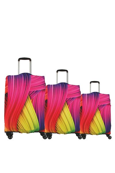 MY SARACİYE My Wardrobe Luggage Cover, Suitcase Cover Large, Medium, Cabin Size Cover Set, Rainbow 06