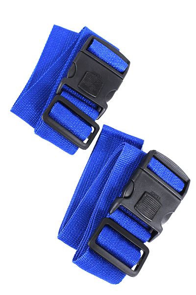 Metropolitan Luggage Suitcase Bag Safety Belt-Sax, Locked, 2 Pieces