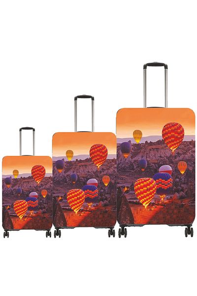 MY SARACİYE Cappadocia-3 73 - My Saracye Suitcase and Suitcase Cover Set, Medium and Cabin Size