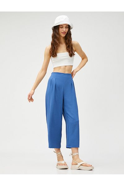 Koton Hose mit weitem Bein, bauchfrei, hohe Taille, Abnäher