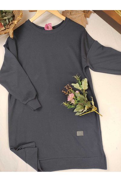 ALMİNA Two Yarn Cotton Combed Tesetures Tunic Sweatshirt