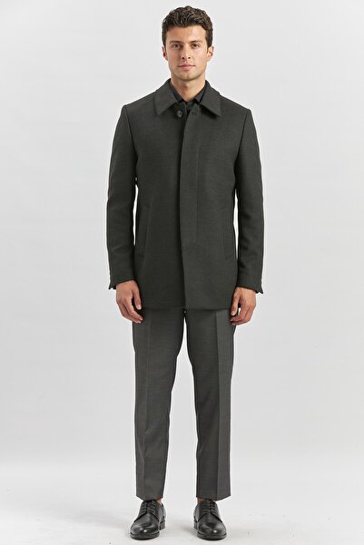 İmza Dark Anthracite Stamp - Baby Collar Quilted Comfort Fit Coat1008245161