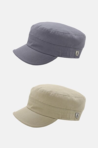 Külah Чоловіча капелюх Fidel Castro 2-шаровий капелюх з розеткою - сірий/бежевий