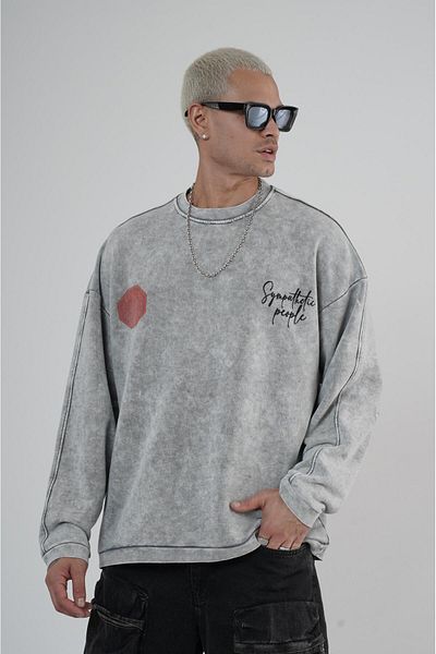 king brich Φούτερ Unisex με λαιμόκοψη μπροστά και πίσω με στάμπα που πλένεται