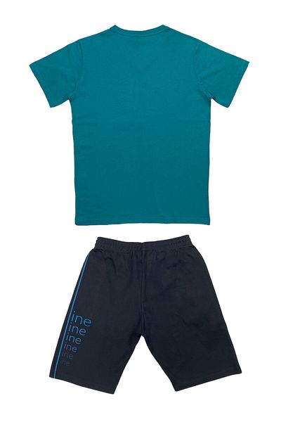 Masimar Men's 2 Thread Printed V-Neck Shorts T-Shirt Set
