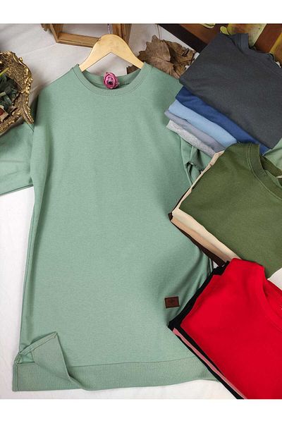ALMİNA Two Yarn Cotton Combed Tesetures Tunic Sweatshirt