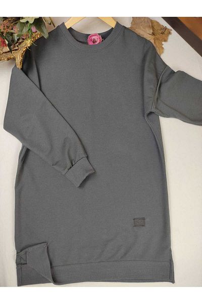 ALMİNA Two Yarn Cotton Combed Tesetures Tunic Sweatshirt