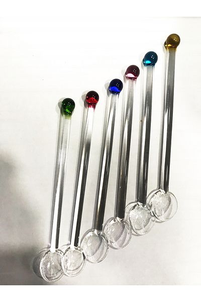 DECOSTYLE Em 3 Misket Glass Teaspoons - 6 Pieces