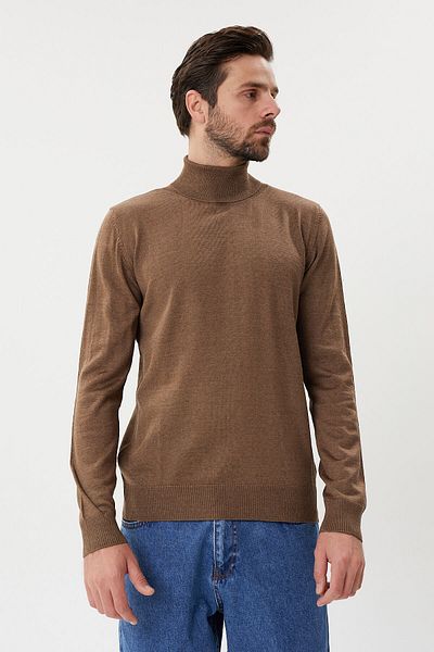 hateko Wool Light Brown Full Fisherman Sweater