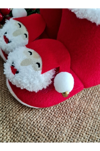 Des Biens Noel Panduf Çıngıraklı Bebekler İçin Yılbaşı Yeni Yıl Patik Ev Ayakkabısı
