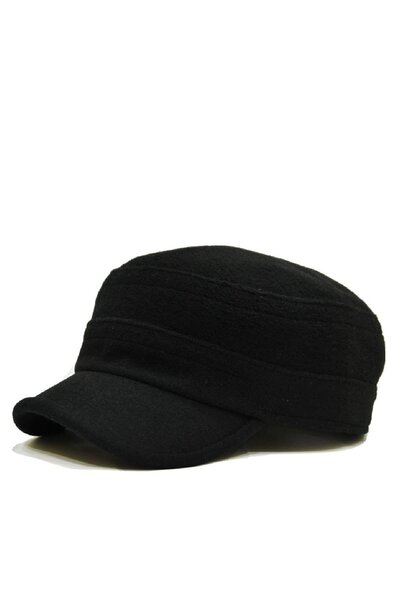 Külah Erkek Kışlık Yün Kep Fidel Castro Şapka-Siyah