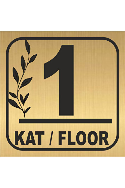 Metal Orientation Plate, apartment floor nameplate  floor number 16x16 cm.
