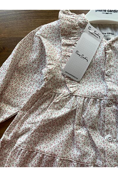Pierre Cardin Kız Bebek Desenli Çıtçıtlı Elbise