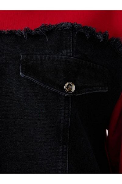 Zekids Girl's Seasonal Denim Pocket 3 Thread Sweatshirt