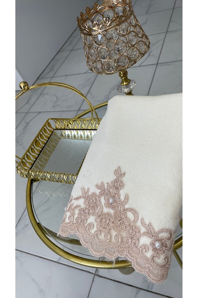 AHSEN TASARIM French Lace Velvet Hand Face Towel