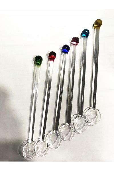 DECOSTYLE Em 3 Misket Glass Teaspoons - 6 Pieces
