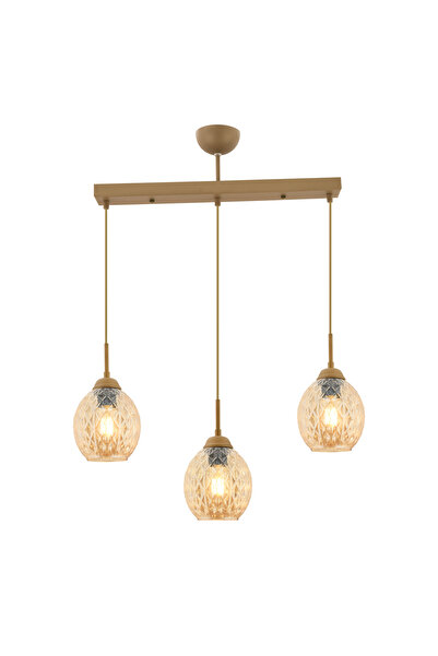 Apliqa Nino 3Lü Sıralı Eskitme Modern Sarkıt Oturma Odası Salon Sarkıt Avize