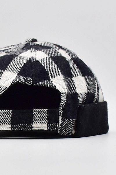 Külah Short Wool Beret Lumberjack Patterned Hipster Docker Hat