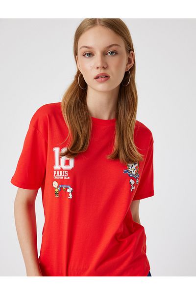 Koton Snoopy Licensed Oversize Printed T-Shirt