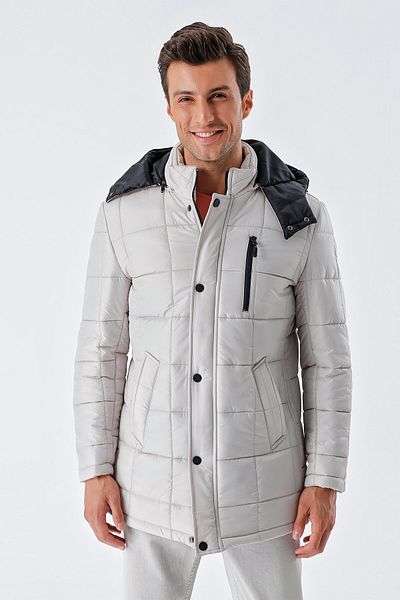 İmza Κλασικό παλτό με κουκούλα με καπιτονέ Comfort Fit Comfort Fit 1008235155