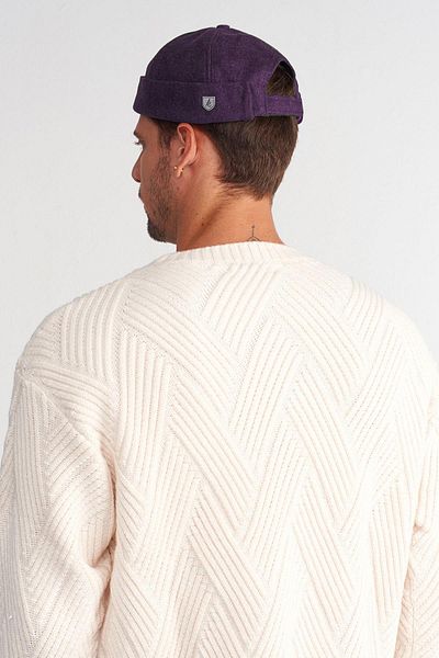 Külah Men's Street Style Wool Brimless Hat Purple Docker Cap