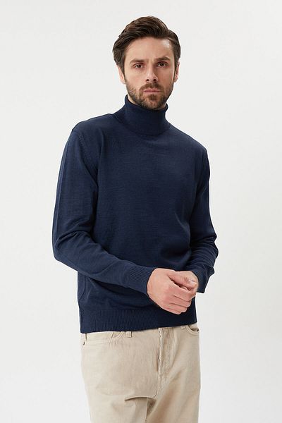 hateko Wool Blue Full Fisherman Sweater