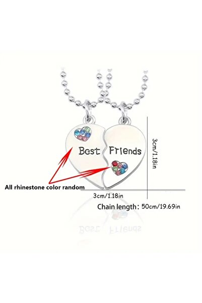 GlassySKY Kalp Kolye Kızlar Için En Iyi Arkadaş Best Friends ,Kanka Doğum Günü Hediye
