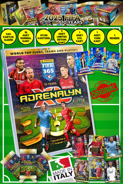 Panini Adrenalyn Fifa 365 - 2025 Tcg Mega Starter Pack Football Cards Magazine Album