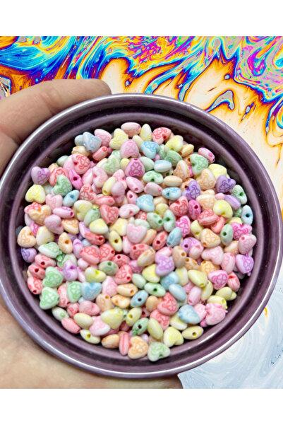 Flea Market Ακρυλικές Χάντρες Καρδιάς - 25 γραμμάρια