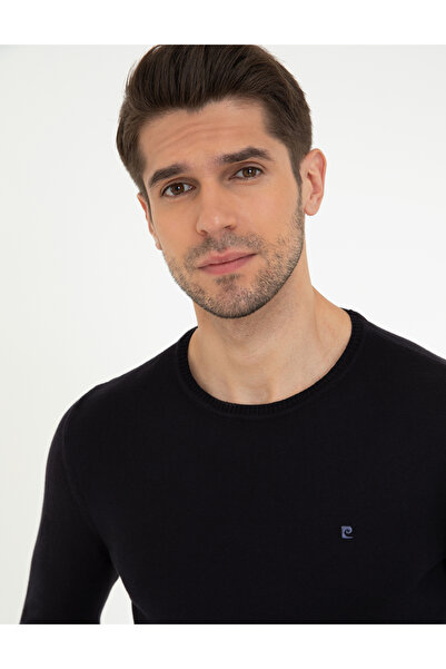 Pierre Cardin Navy Blue Slim Fit Crew Neck Basic Knitwear Sweater 50248582 -Vr033