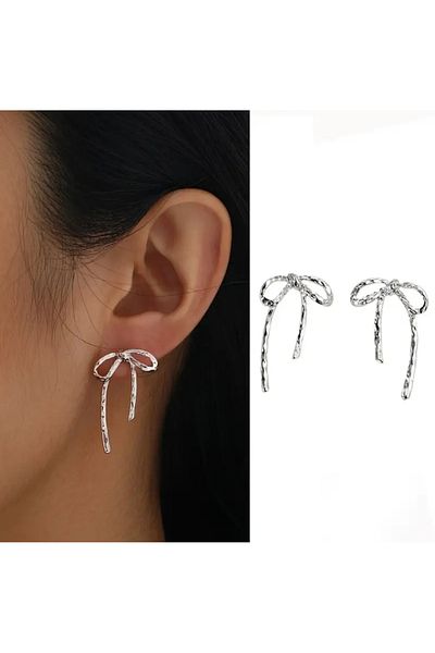 FASHİON JEWELRY Women's Heart Ribbon Figured Minimalist Earrings