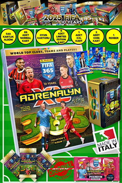 TOYFEST بطاقات لاعب كرة القدم Panini Adrenalyn Fifa 365 - 2025 Mega Set، بطاق...