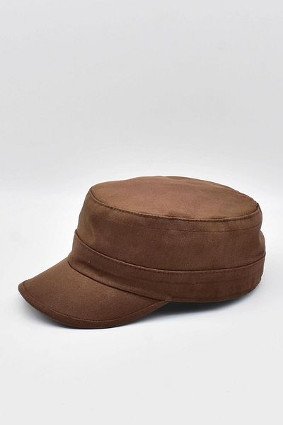 Külah Brown Men's Summer Hat - Long Brim Kastro Model Cotton
