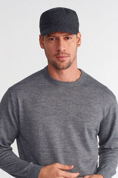 Külah Men's Wool Herringbone Worker Cap Hat