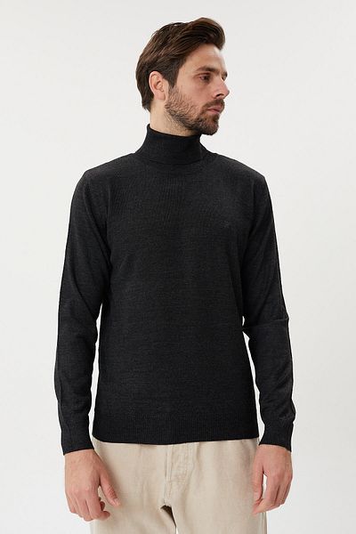 hateko Wool Anthracite Full Fisherman Sweater