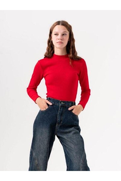 Zekids Kız Çocuk Boğazlı Fitilli Body