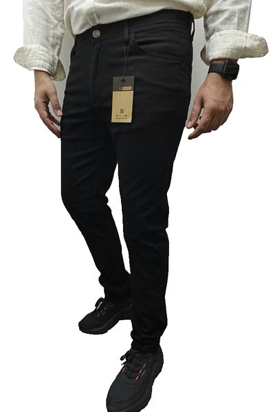 Polviton Lycra Linen Men's Trousers - Black 106