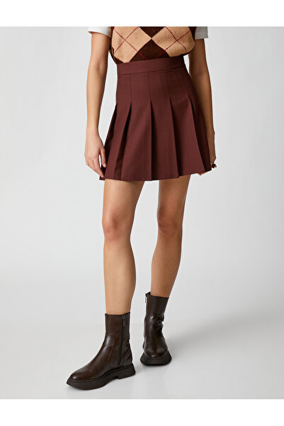 Koton Skládaná sukně se zapínáním na zip s vysokým pasem