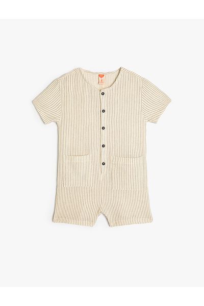 Koton Kombinéza Crew Neck Krátký rukáv Bavlna Detailní