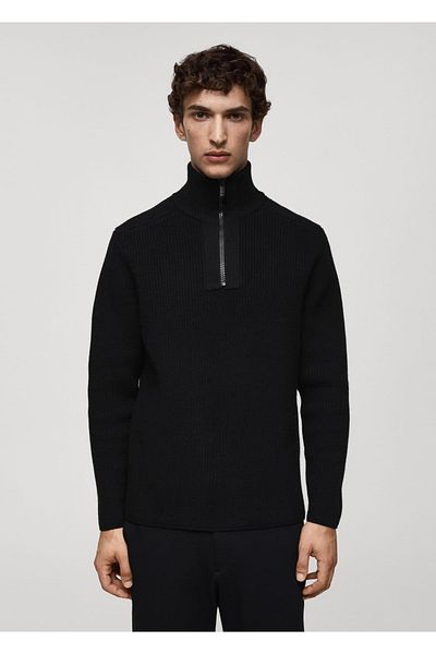 MANGO Man Coolmax ®   Atmungsaktiver Pullover aus Wollmischung mit Reißverschluss